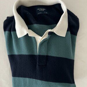 Abercrombie & Fitch Men's Large Oversized Striped Polo Shirt
